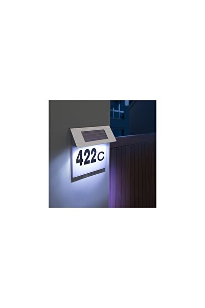 Pepita Placa numar casa cu iluminare LED si incarcare solara, Carcasa din Inox, 1918.55 cm
