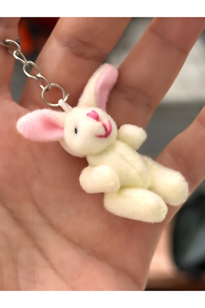 Bonicce Rabbit Figurine (Movable Head; Arms and Legs Move) Mini Plush Keychain, School Bag Ornament