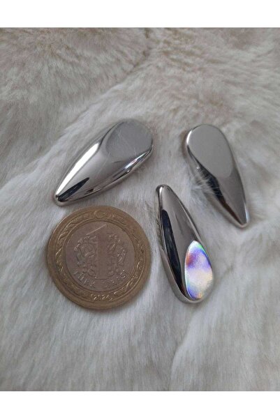beyna aksesuar Silver Plated Metal Button 3.5 cm 1 Pack 3 Pieces