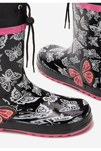 B T Shoes Černé dívčí kozačky Glazzy