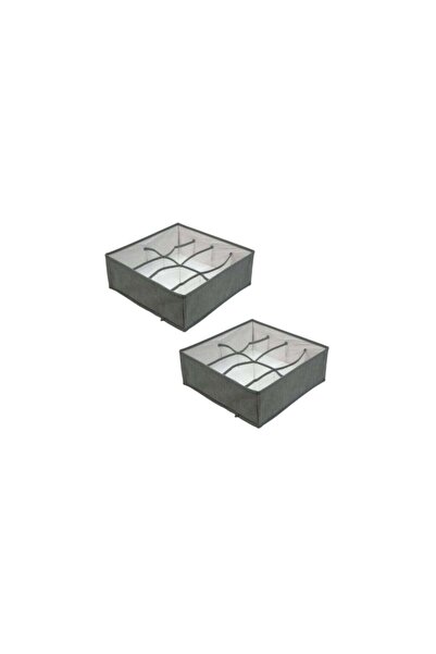 Mercaton Set 2 pcs, Foldable Storage Box with 8 Pockets, Rigid Side Walls, Max. 4 kg, 32 x 32 x 13 c
