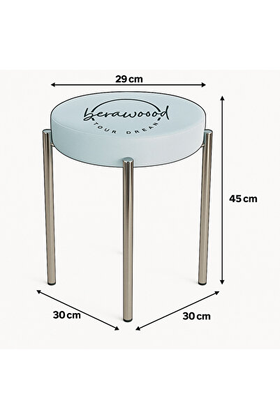 BERAWOND BERA METAL SİLİNEBİLİR KUMAŞ TABURE (6 ADET-MONTAJLI GÖNDERİM)