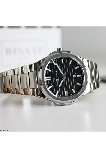 Store Patek Model Silver with Black Box Guaranteed Steel Men's Watch