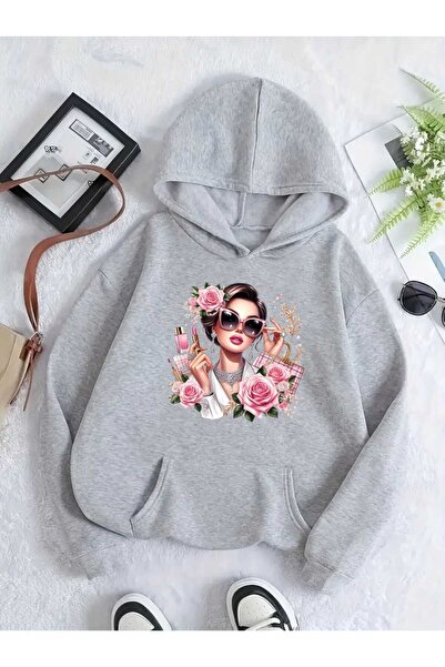 tkn your style Unisex moderna majica sa kapuljačom sa cvetnim printom Oversiz...