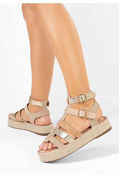 B T Shoes Khaki sandály na platformě Elimosa