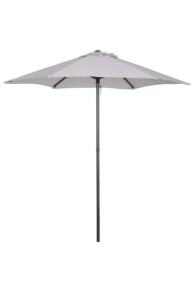 Mercaton Garden/balcony/terrace umbrella, semi-round, with crank, aluminum pole, gray, 196 cm