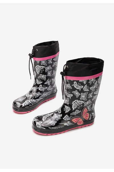 B T Shoes Black Glazzy girls boots