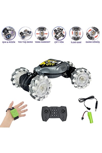 Magicway Bilekten Kontrol El Sensörlü Uzaktan Kumanda Sarjlı Işıklı Sesli 4x4 Drift Atan Akrobat Stunt Araba