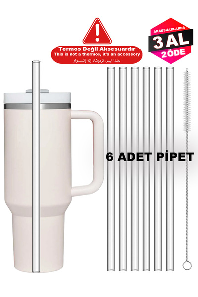 Stanley Quencher 1.18 ve 0.88 Uyumlu 6lı Pipet Termos Pipeti– Temizlik Fırças...