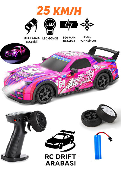 hediyecik Uzaktan Kumandalı Drift Arabası 4 Çeker Işıklı Full Fonksiyon RC Dr...