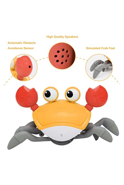 Brother Toys Emeklemeye Ve Yürümeye Yardımcı Çarpma Sensörlü Sağa Ve Sola Hareket Eden Oyuncak Pilli Yengeç