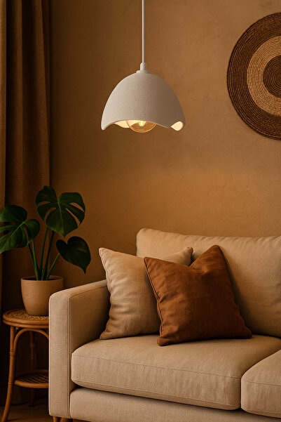 Storizaa Şapka Form Beton Görünümlü Sarkıt Avize