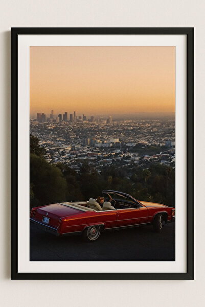 KAYABEY HOME High Life 1980 Los Angeles Old Money Siyah Ahşap Çerçeveli Tablo