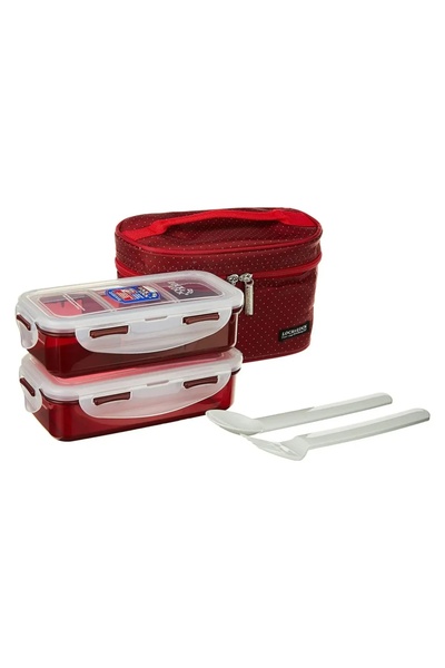 ACE مجموعة حقائب الغداء لوك آند لوك (قطعتان، أحمر)
