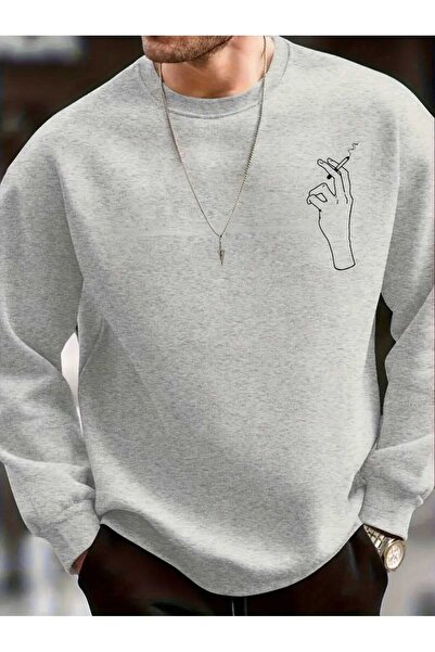 tkn your style Unisex Trend Oversize Sweatshirt with Hand Graphic Print Design