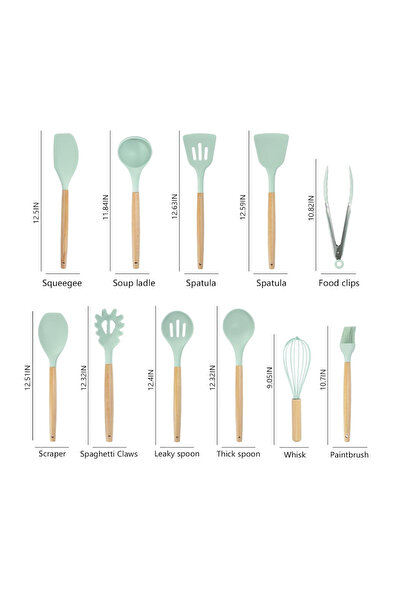 Heesem 18-Piece Silicone Kitchen Utensil Set, 30cm, Non-Stick with Stand