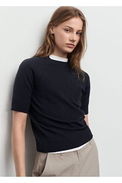 MANGO Woman Kısa kollu yün karışımlı kazak