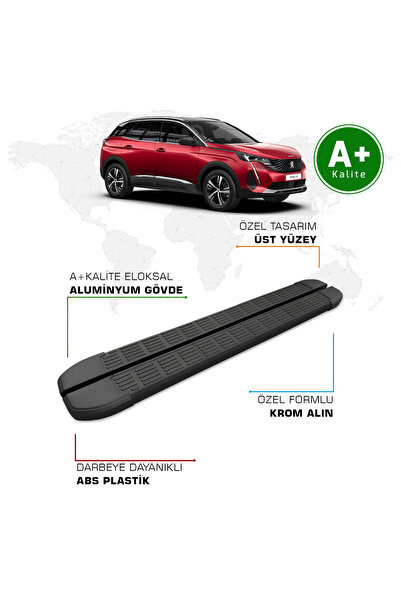 FA OTO AKSESUAR Peugeot 3008 Yan Basamak 2016 – 2023 Model S-Line Siyah