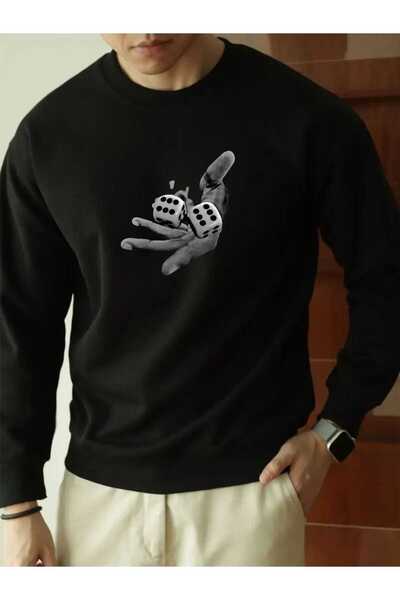 tkn your style Φούτερ Unisex Oversize με σχέδιο με γραφική εκτύπωση με ζάρια ...