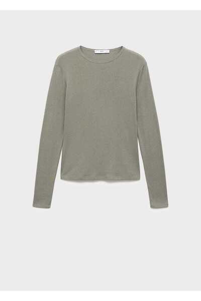 MANGO Woman Uzun kollu ribana tişört