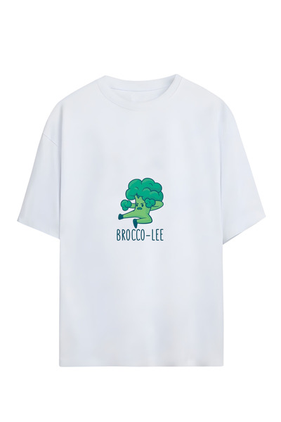 GraffTee تي شيرت بروكلي للجنسين من القطن مقاس كبير