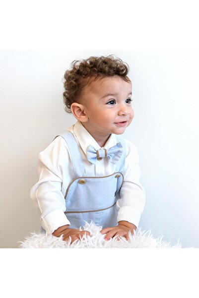 ministok Tomy Baby Boy Salopet-Overalls Set with Bow Tie and Shirt