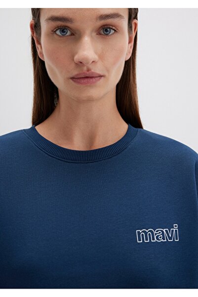 Mavi logo baskılı loose fit (rahat kesim)sweatshirt