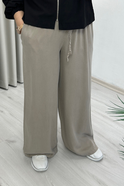 T Moda Store Yeni Sezon Premium Kumaş Yumuşak Dokulu Dökümlü Bol Paça Kadın Pantolon