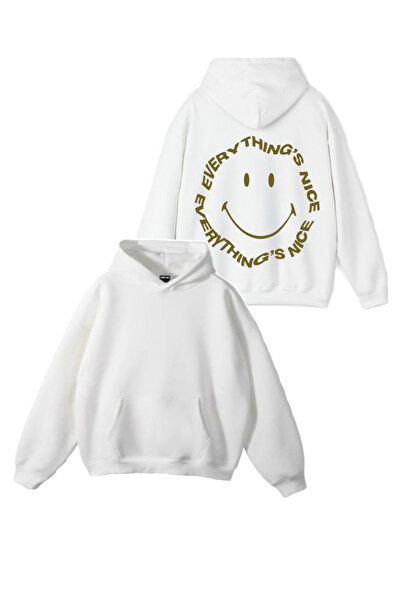 Sebesta Fashion New Season Everything Is Nice Printed 3 Yarn Cotton Hooded Sw...