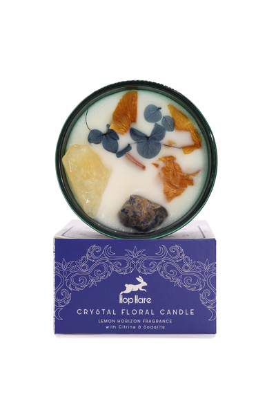 Ancient wisdom Hop Hare Lumânare cu Flori și Cristale - Soare