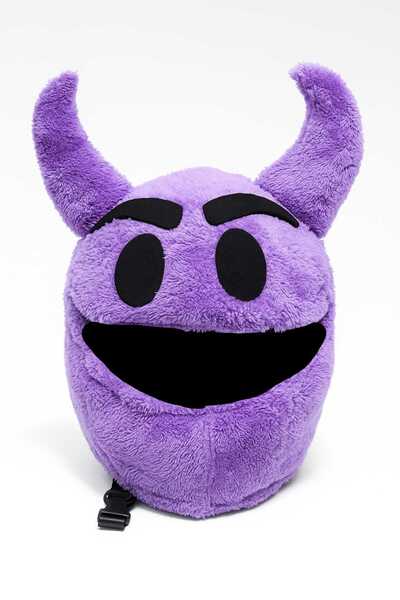 Beta Şeytan Kask Kılıfı,emoji Kask süsü Motorsiklet Mor Şeytan tarz kask motorsiklet peluş kask kılıfı