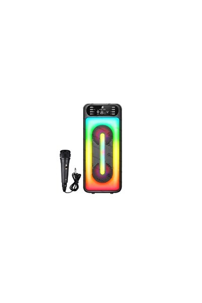 Başkenttekno 1555 Rgb Ledli Taşinabilir Bluetooth Kablolu Mikrofonlu Radyolu ...