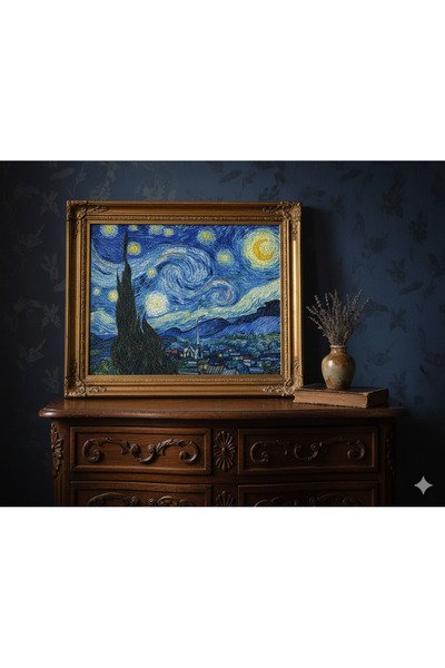 begovart Vincent Van Gogh Starry Night Yıldızlı Gece 500 Parça Ahşap Puzzle (MDF) Yapboz