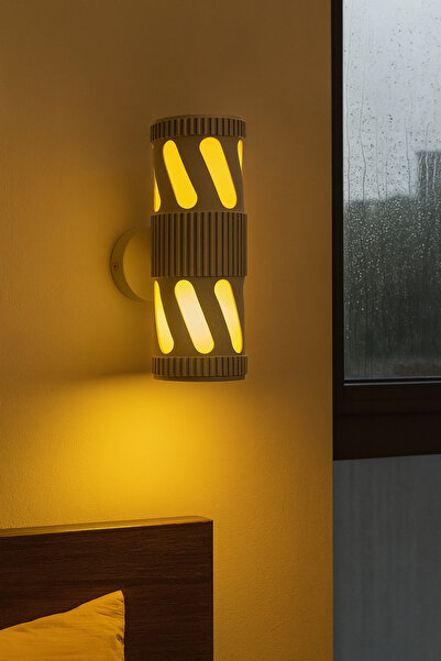 Nerfa Cylindrical Outdoor Wall Lamp Without Bulbs - E27 Base - Bulb Replaceable - 31 x 18 x 11 cm