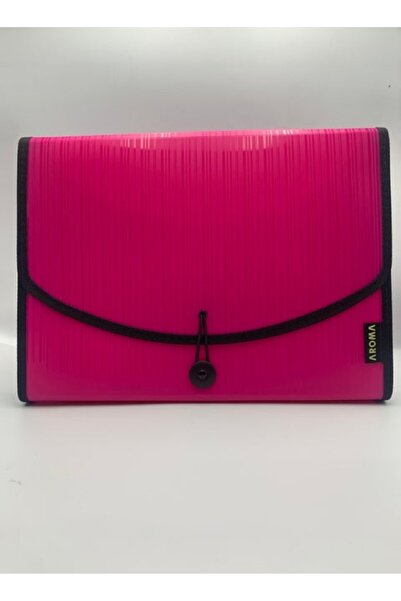 Aroma A4 Expanding File Organizer – 13 Pocket Document Folder with Elastic Closure (Pink)