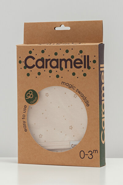 Caramell Baby Swaddle 100% Cotton Star Patterned Baby Boy Swaddle - 0-3 Months