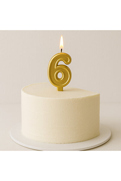 Partifabrik Yarımyaş 6 Ay Rakam Mum Gold