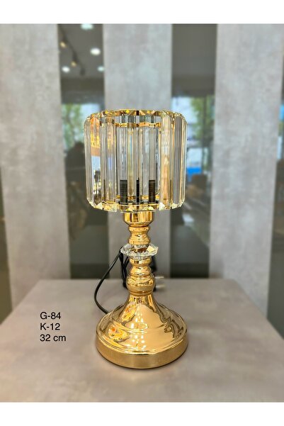 ZETT Crystal Stone Gold Leg Illuminated Floor Lamp Bedside Lampshade
