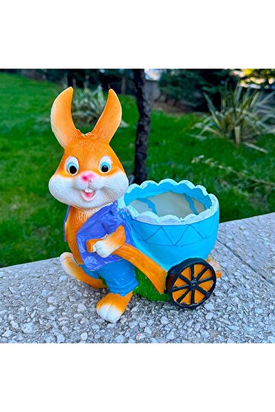 velve Διακόσμηση από ρητίνη λαγουδάκι, αγόρι λαγουδάκι και καρότσι σε σχήμα γ...