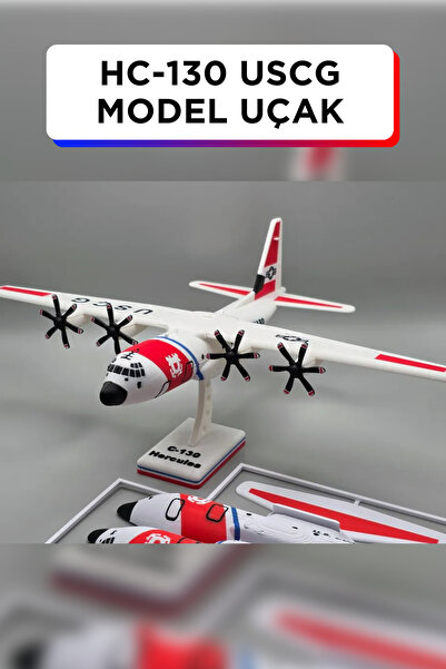 Genç 3D HC-130 USCG Uçak Modeli | Dekoratif Masaüstü Maket | Dayanıklı ve Şık...