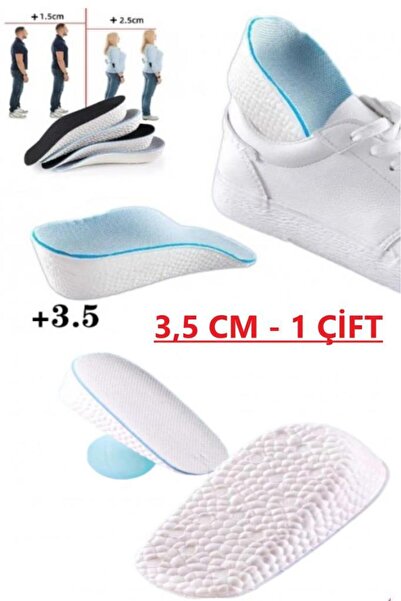 Peddy 3.5 Cm Kadın Erkek İçin Spor Ayakkabı Topuk Gizli Topuk Boy Uzatan Taba...