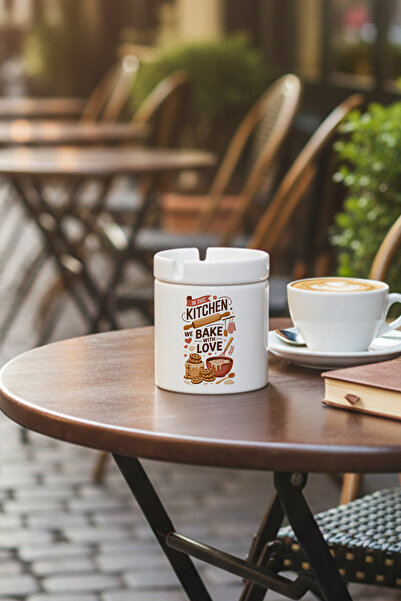 giftkonsept Τασάκι χωρίς οσμή με εμπριμέ κεραμικό κάλυμμα σε αυτήν την κουζίνα