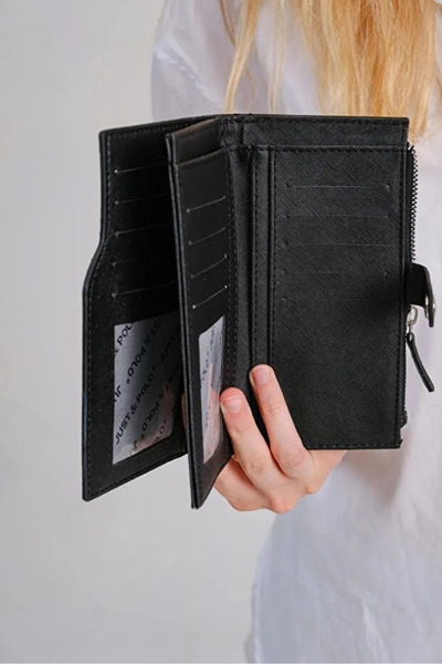 Just Polo Women's 20 Card Slots Zippered and Flap Wallet Shopper