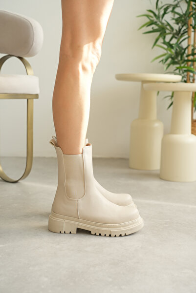 JOSEPHWORLD Béžové dlouhé elastické dámské boty