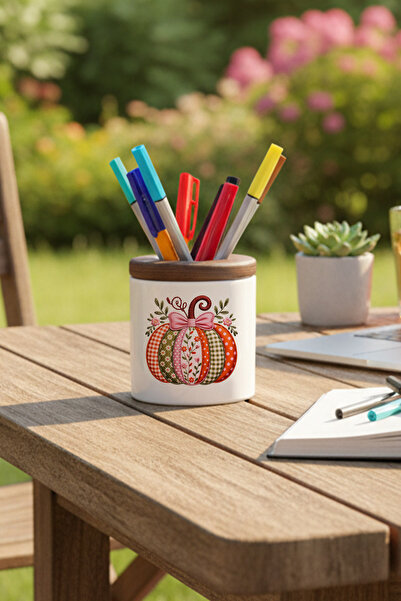 giftkonsept Керамичен органайзер за бюро с мотив на тиква