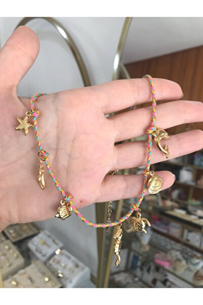 the ASEL İNCİ Renkli Deniz Konseptli Charm İp Kolye