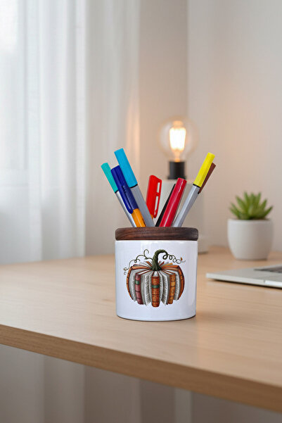 giftkonsept Suport pentru stilouri din ceramică imprimat cu cărți tematice de...