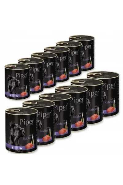 Piper Set 12 Wet Dog Food Cans with Rabbit Meat 800g