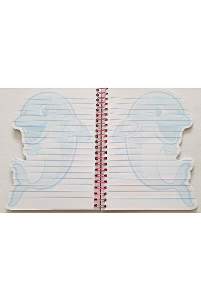 Modellino Caiet cu linii A5 cu 60 de coli, în formă de spirală, cu capac cu autocolante în relief și pagini cu filigran