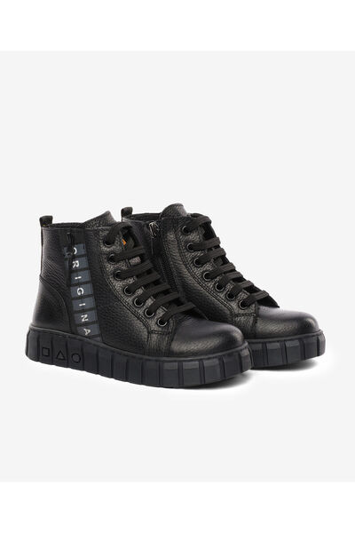 Greyder Kız Çocuk Siyah Hakiki Deri Sneaker Bot 5K5NB66650